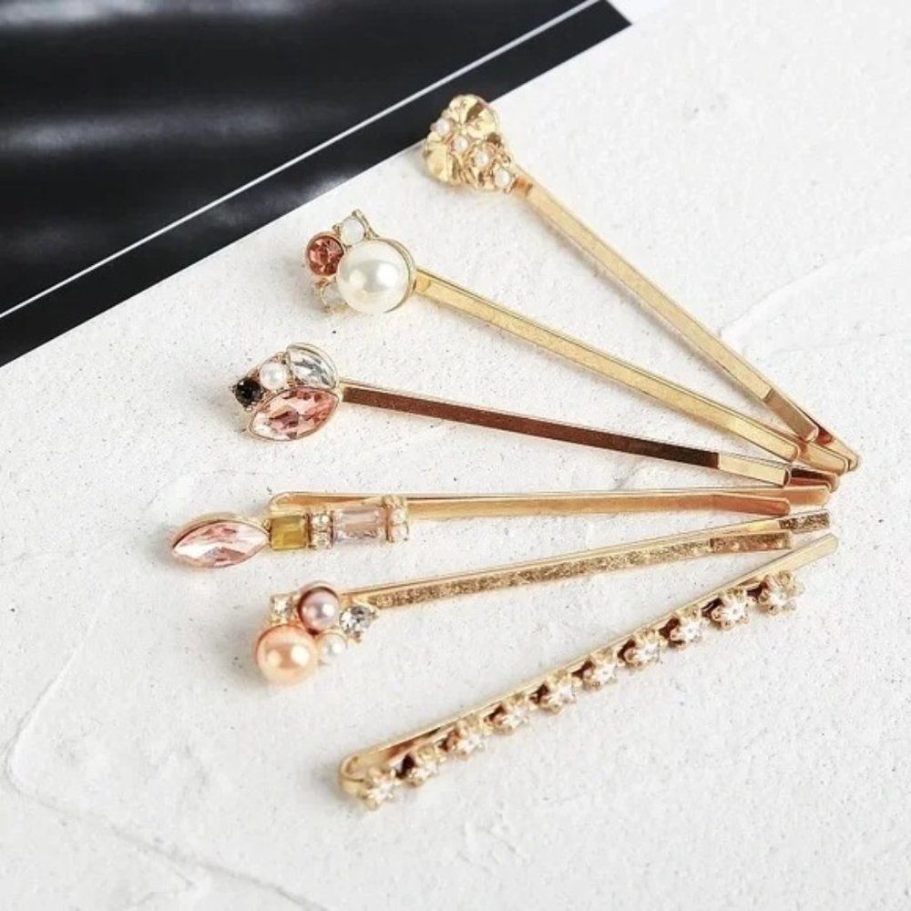 Anthropologie Hair Pins Set with Jewels
